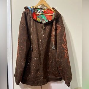 reversible jacket Unisex Streetware  Graphic Ed Harley Born To Be Wild Skullrose